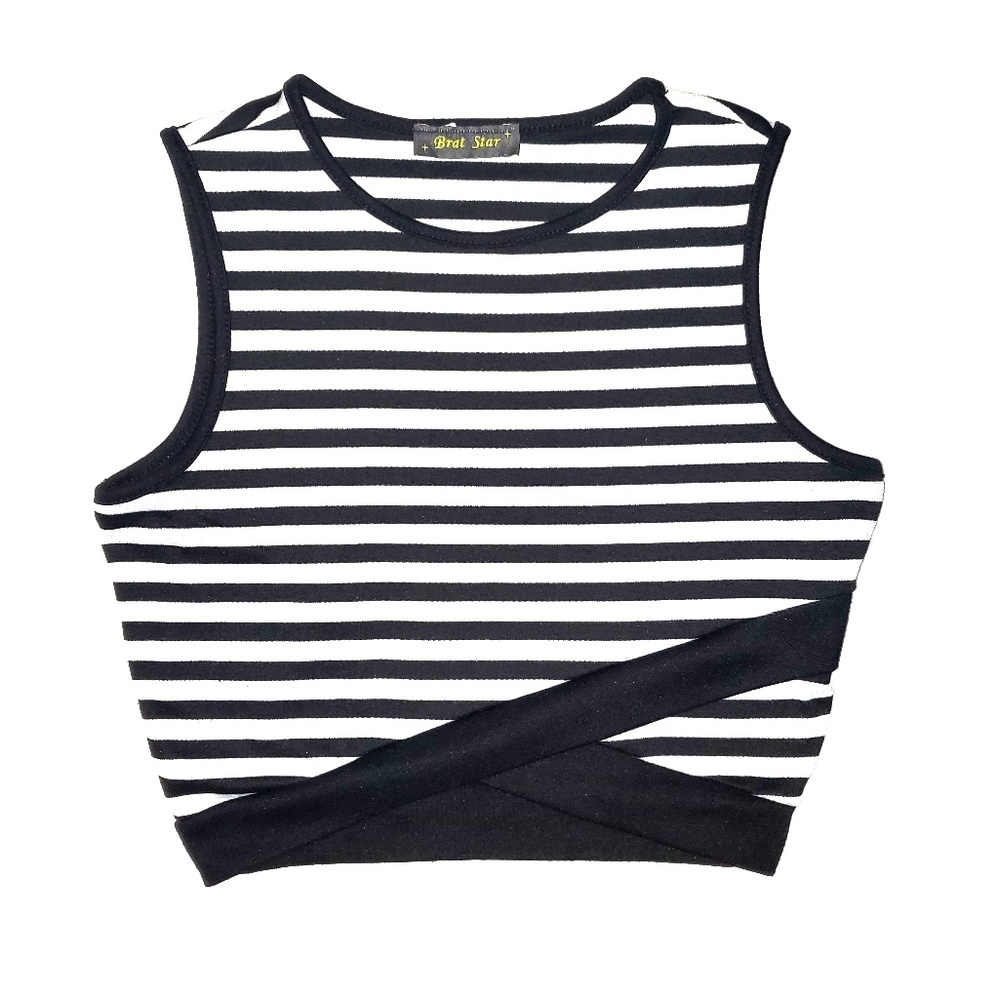 Brat Star Striped crop top